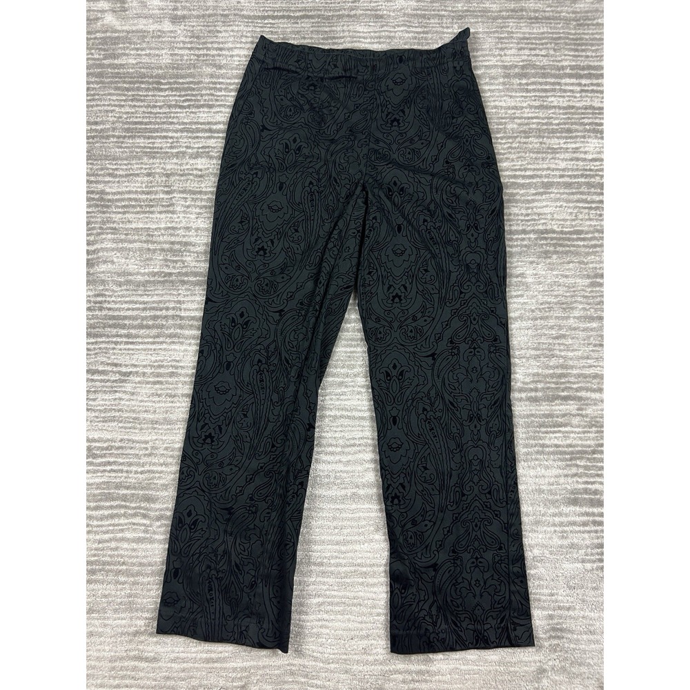 White Stag Pants Womens 6 Black Paisley Pattern Side‎ Zip Casual Outdoors